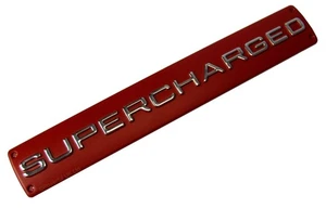Red & Chrome Supercharged Badge for Range Rover L322 Vogue accessories lpg V8 - Picture 1 of 4