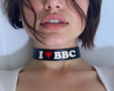 I Love BBC Choker Queen of Spades Faux Leather Collar QOS Hotwife Necklace - Image 1 of 4