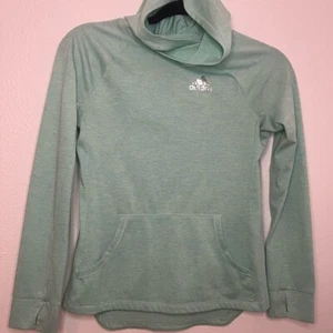 Adidas Active Wear Seafoam Green Hoodie with thumb holes size Youth Large - Picture 1 of 4