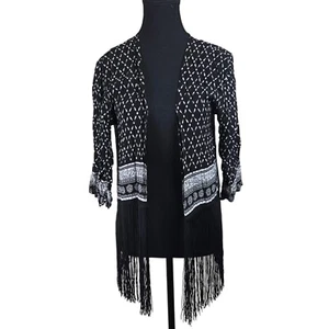 H&M X Coachella Damen kurzer Kimono Größe Small Fransen Western Bohemian leicht - Bild 1 von 8