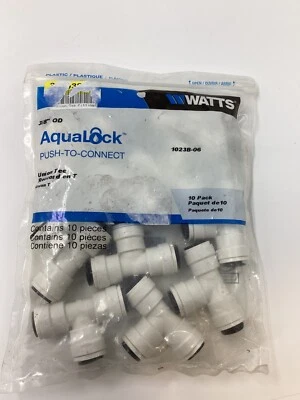 Pack of 10 AquaLock Genuine 1023B-06 Push To Connect Union Tee 0666116 - Image 1 of 4