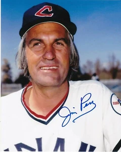 JIM PERRY CLEVELAND INDIANS ACTION SIGNED 8x10 - Picture 1 of 1