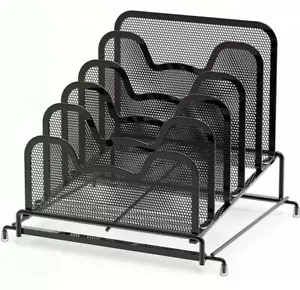 NEU! SimpleHouseware 5 Abschnitte Schreibtisch Organizer Schritt Datei Sortierer Schwarz Metall - Bild 1 von 4