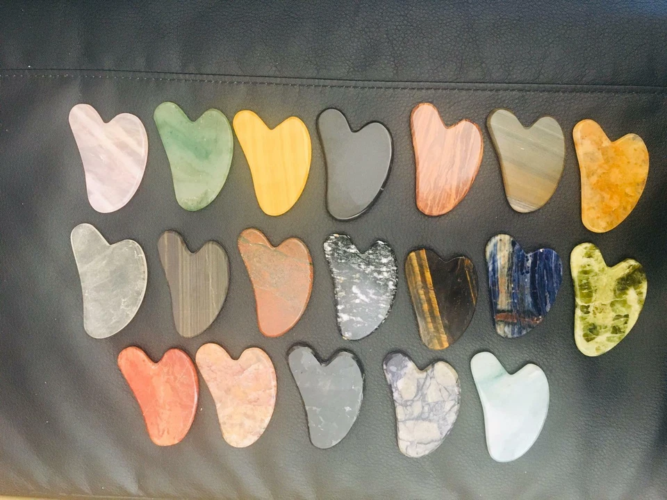 KRISTALGLOBE Genuine Gua Sha Facial Massage Anti-Ageing rose quartz jade face Slimming tool