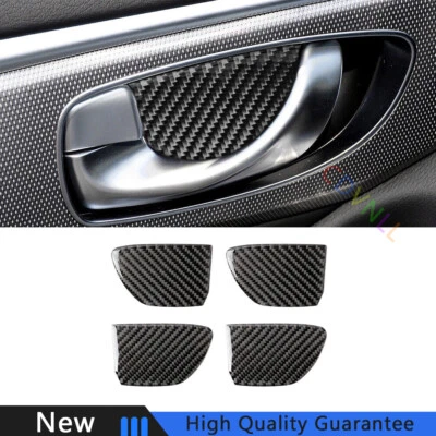 Cubierta interior de tazón de puerta de vinilo de fibra de carbono para Infiniti Q50 Q60 14-19 4 piezas Foto 1 de 4