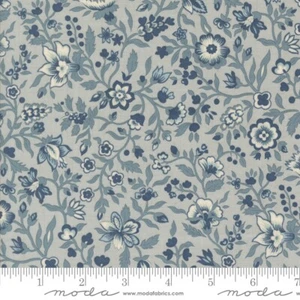 Sacre Bleu Ciel Blue Jardinage Florals by French General for Moda 1/2 Yd - Picture 1 of 2