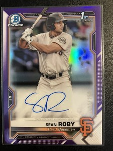 SEAN ROBY 2021 1st Bowman Chrome Purple Auto /250 #CPA-SRO San Francisco Giants