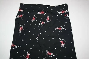 New Justice Leggings Girls 12 yr Stretch Black Pants Reindeer Skiing Snowflakes - Picture 1 of 2