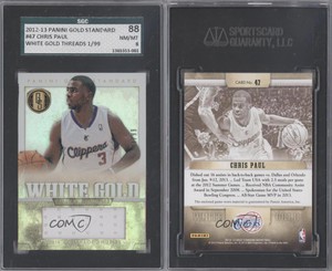 2012-13 Panini Gold Standard White Gold Threads /99 Chris Paul #47 SGC 88
