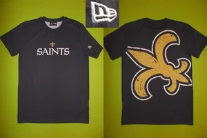 T-Shirt NEW ORLEANS SAINTS (S) NEW ERA PERFECT !!! NFL Black BIG LOGO - Picture 1 of 8