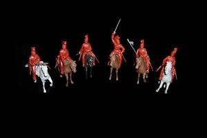 CTS Napoleonic  Alamo 1812 Helmeted  Cavalry  (red) set #2 MARX 1:32 scale