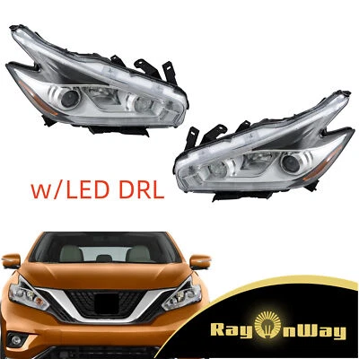 Conjunto de faros halógenos cromados izquierda+derecha para Nissan Murano 2015 2016 + LED DRL Foto 1 de 4