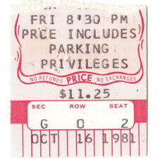 FRANKIE VALLI & THE FOUR SEASONS Concert Ticket Stub WESTBURY NY 10/16/81 Rare