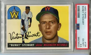 1955 Topps #136 Bunky Stewart PSA 6.5 EX-MT+ Washington Nationals - Picture 1 of 2