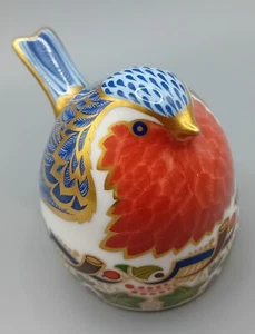 Royal Crown Derby Paperweight Robin Nesting Silver Stopper - Picture 1 of 8