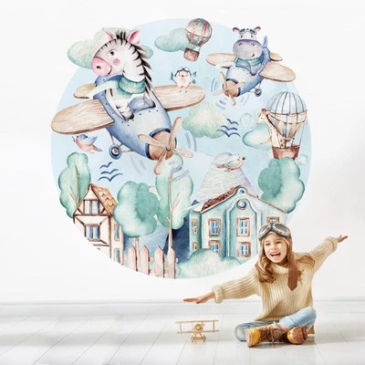 Wall Stickers Bedrooms Children Cloth Repositionable Round Welcome To Bord - Image 1 of 4