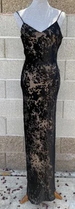 Vintage Niki Livas Burnout Dress Sheer Spaghetti Strap Gown Goth Fairycore 10 - Picture 1 of 8