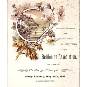 1891 Asociación Beltiónica 35ª Reunión Anual Programa Capilla Universitaria AD8-R2 - Imagen 1 de 4