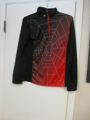 Pulôver Spyder 1/4 zíper manga longa gola elevada. Youth L 100% poliéster - Imagem 1 de 3