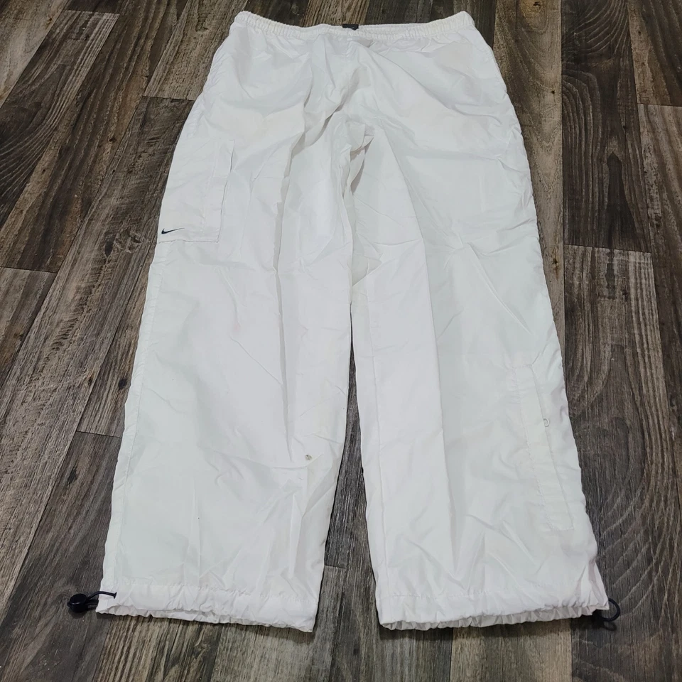 Pantalones deportivos vintage Nike blancos holgados Swoosh Y2K para hombre talla XL Foto 1 de 4
