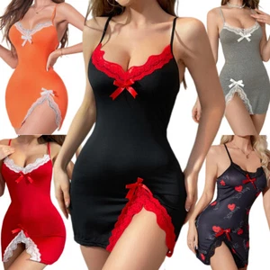 Women Sexy Lingerie Lace Cotton/Silk Dress Underwear Babydoll Nightwear Pajamas - Picture 1 of 55