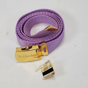 VTG NWT 1980's Yves Saint Laurent Purple Nylon Adjustable Belt - Picture 1 of 10