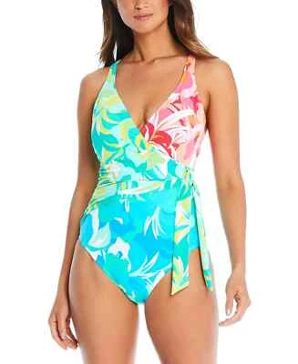 Bleu by Rod Beattie Women's Surplice Wrap Tied One-Piece Swimsuit, Multi, 10, 14 - Image 1 of 4