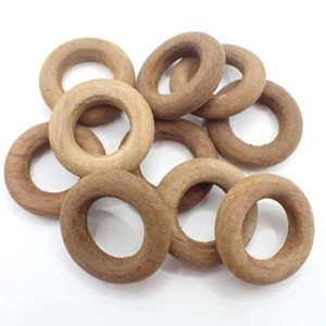 10 piezas anillos de cuentas de madera componentes artesanales Tailandia hecho a mano macramé orgánico - Imagen 1 de 5