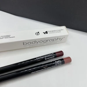 Bodyography Professional Cosmetics Lip Pencil 2 Pack Rosewood & Pouty boxycharm - Picture 1 of 5