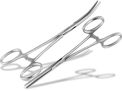 INSTRUMENTENRW Profi Klemme Klemmen-Set Gerade und Gebogen 4-Teilig Schraubzwinge Rostfrei