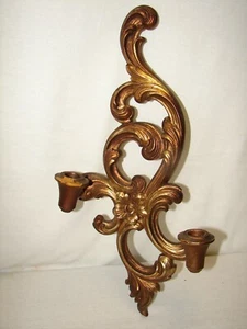 Aplique de pared de madera de siroco dorado vintage incluye un aplique de pared de 17 1/2 pulgadas - Imagen 1 de 2