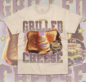 Grilled Cheese T-Shirt Funny Meme Gag Food Lover Graphic Trendy Y2K Unisex Shirt - Picture 1 of 8