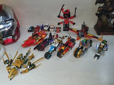 Collectible LEGO NINJAGO Set of Complete Figurines Cars Motorcycles Minifigures - Image 1 of 4