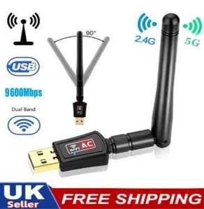 9600Mbps Wireless USB WiFi Adapter Dongle LAN 802.11/b/g/n 2.4Ghz Laptop PC - Picture 1 of 8