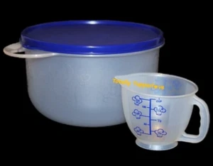 Tazón mezclador Tupperware con juego de tazas medidoras 8,75 tazas / 2 litros azul nuevo de lote antiguo ❤️ - Imagen 1 de 4