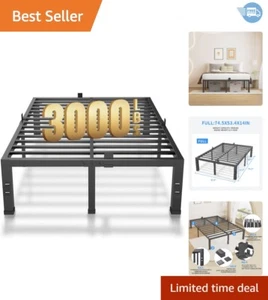 Heavy Duty Metal Full Size Bed Frame - 14-Inch with Integrated Storage Solution - Picture 1 of 10