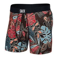 Saxx Vibe Super Soft Boxer Brief Men's Underwear, Desert Palms/Red Multi, Large