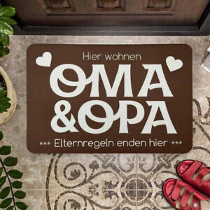 Fußmatte Oma & Opa Rutschfeste Schmutzfangmatte aus Filz Haustürmatte Türmatte