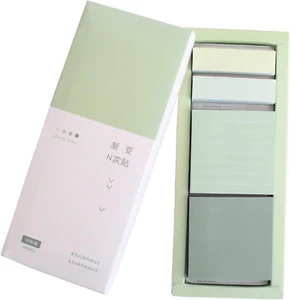 Green Lined Sticky Notes Set, 240 Sheets Pastel Sticky Note Pads, Self-Stick Ind - Picture 1 of 6