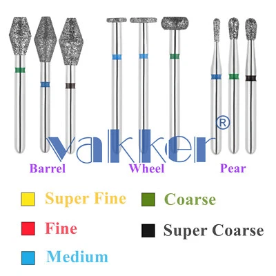 10pc Dental FG Diamond Burs for High Speed Handpiece Barrel Wheel Pear Shape - Image 1 of 4