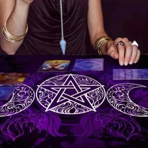 Wiccan Purple Triple Moon Goddess Tarot Card/Altar Matt! 29 1/2" X 29 1/2" - Picture 1 of 3