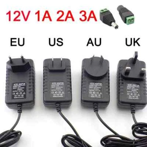 AC DC 12v 1A 2A 3A adapter power supply EU UK PLUG for DCfemale led strip light - Afbeelding 1 van 20
