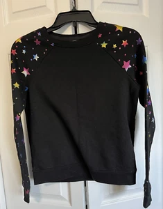 Athletic Works Youth XL (14-16) Black Sweatshirt Multicolor Stars Cotton/Poly - Picture 1 of 7