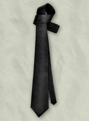 100% Classic Handmade Real Lambskin Stylish Collection Leather Neck Tie - Image 1 of 4