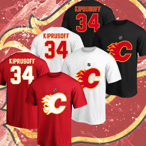 SALE!!! Miikka Kiprusoff #34 Calgary Flames Name & Number T Shirt Gift Fan S_5XL Cover