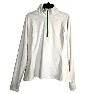 J Crew Active 1/4 zip-up long sleeve Pullovers Sweater Size Large White Casual - Picture 1 of 8