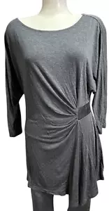 White House Black Market WHBM Women's Dress Tunic Gray Boat Neck Size L NWT NEW - Picture 1 of 12