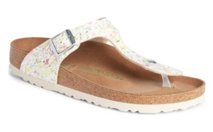 NEW - Birkenstock Gizeh Women Sandals Floral Print Vegan - Picture 1 of 5