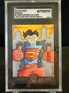 2013 Cryptozoic Superman Dc Comics I. McCallister 1/1 Artist Sketch Card SGC - Picture 1 of 2