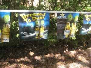 Corona Halloween DRESSED TO CHILL Decoration flag string banner RARE NOS 25' - Picture 1 of 7